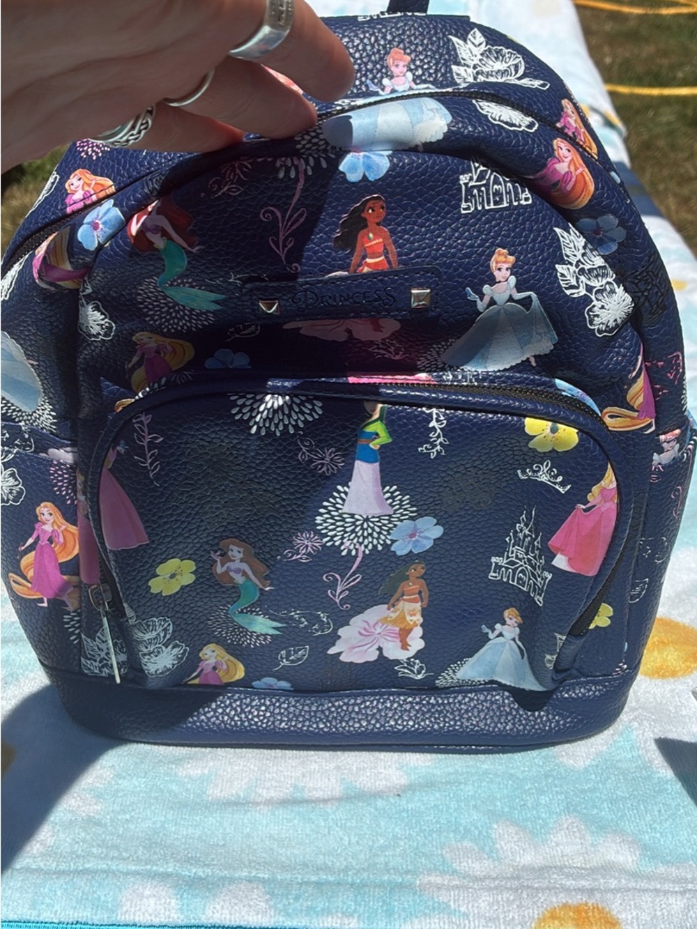 Disney Navy Princess All-Over Mini Backpack